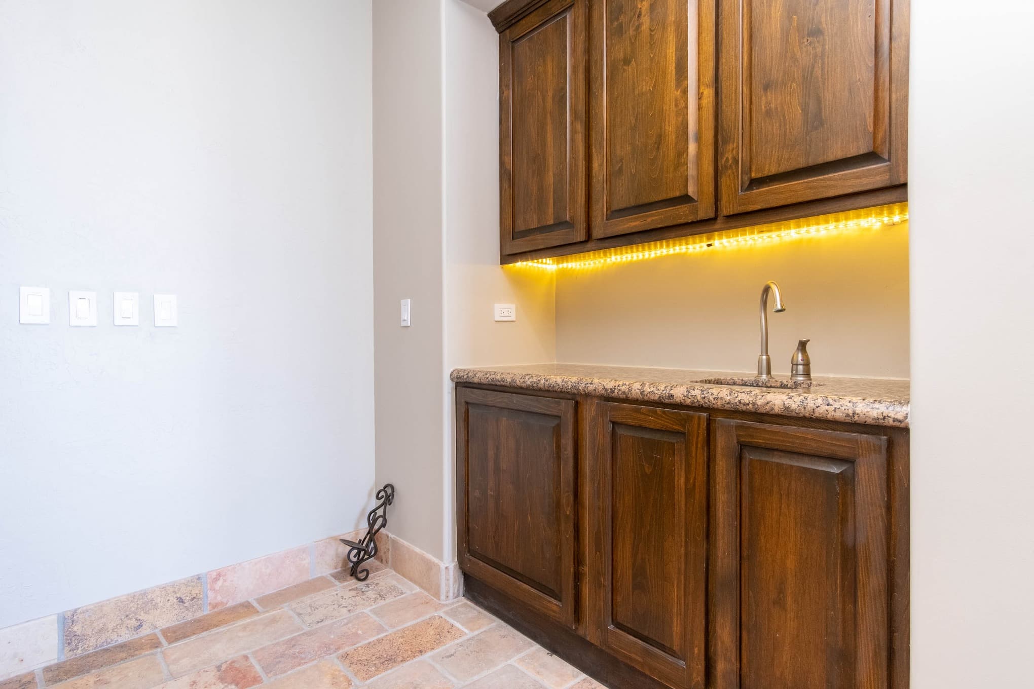 Upstairs wet bar near the living room area