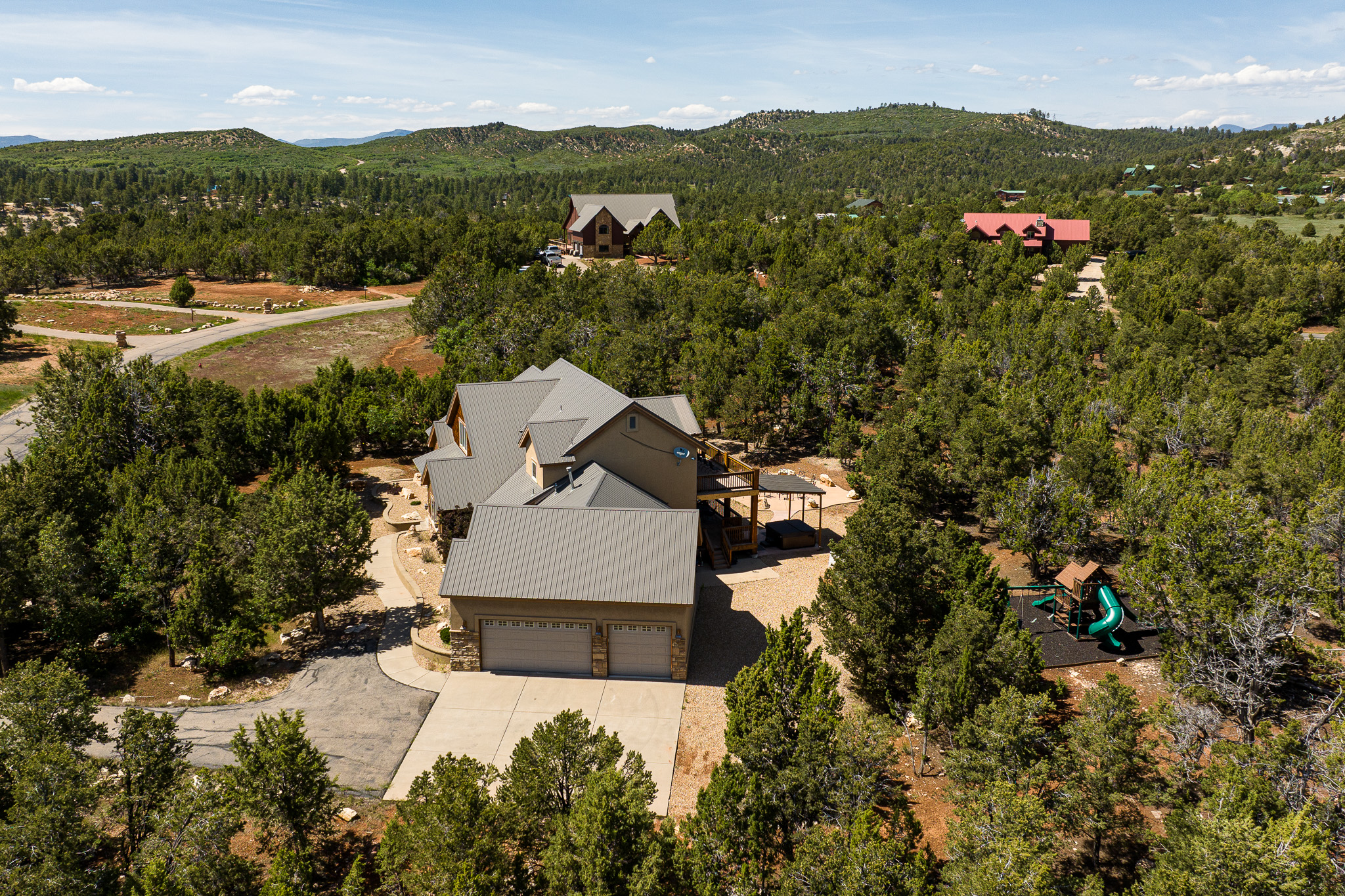 Aerial view of the house