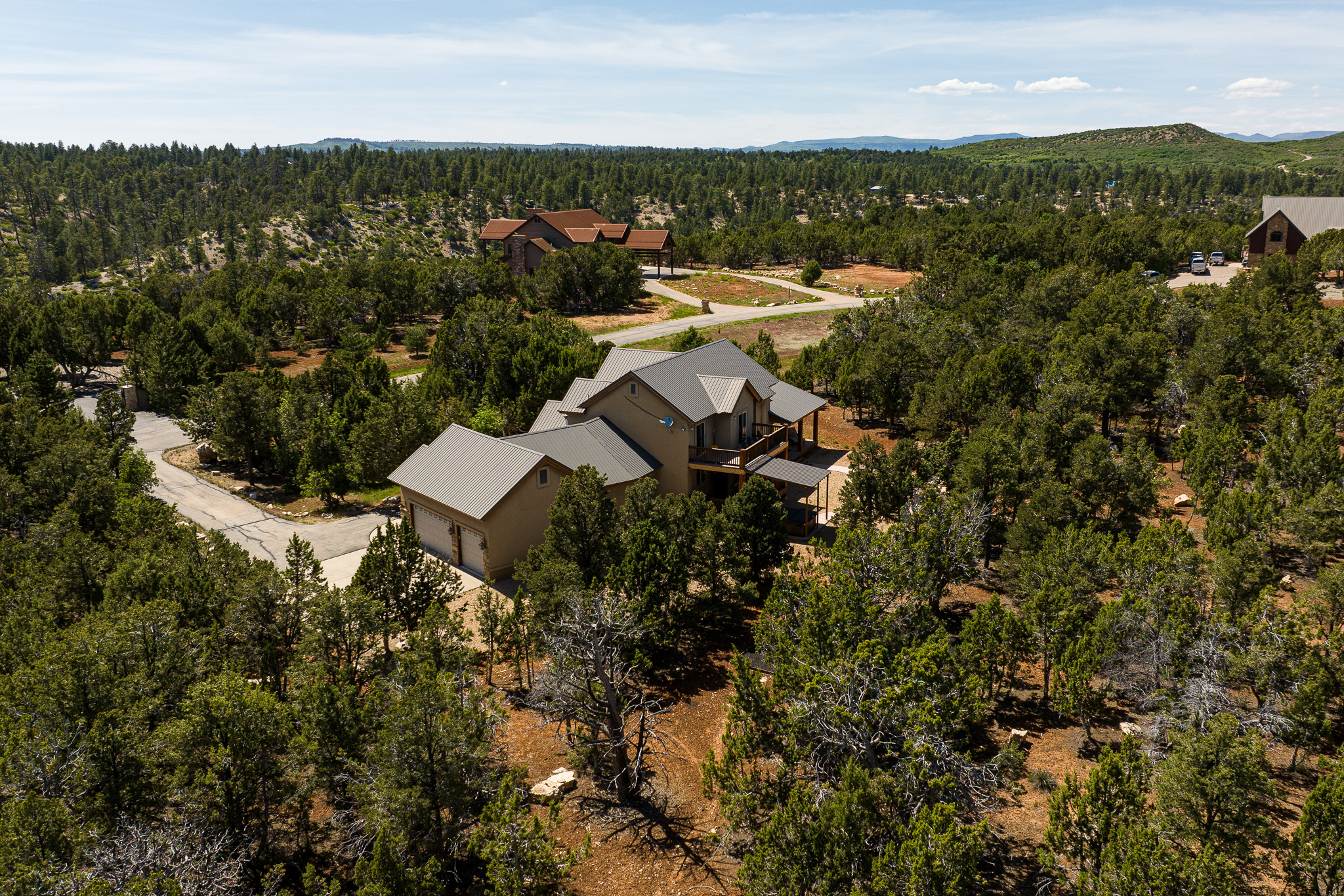 Aerial view of the house