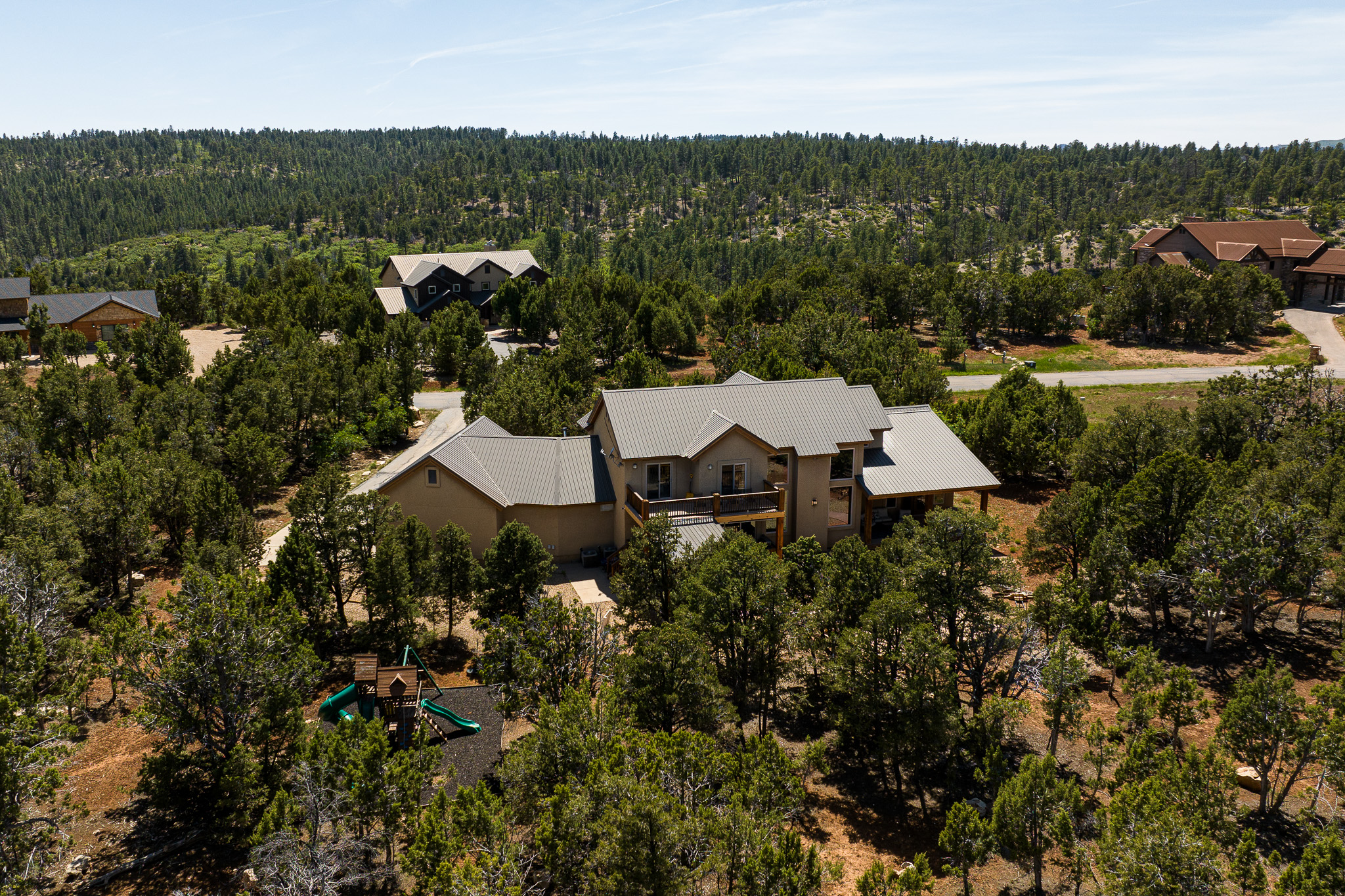 Aerial view of the house
