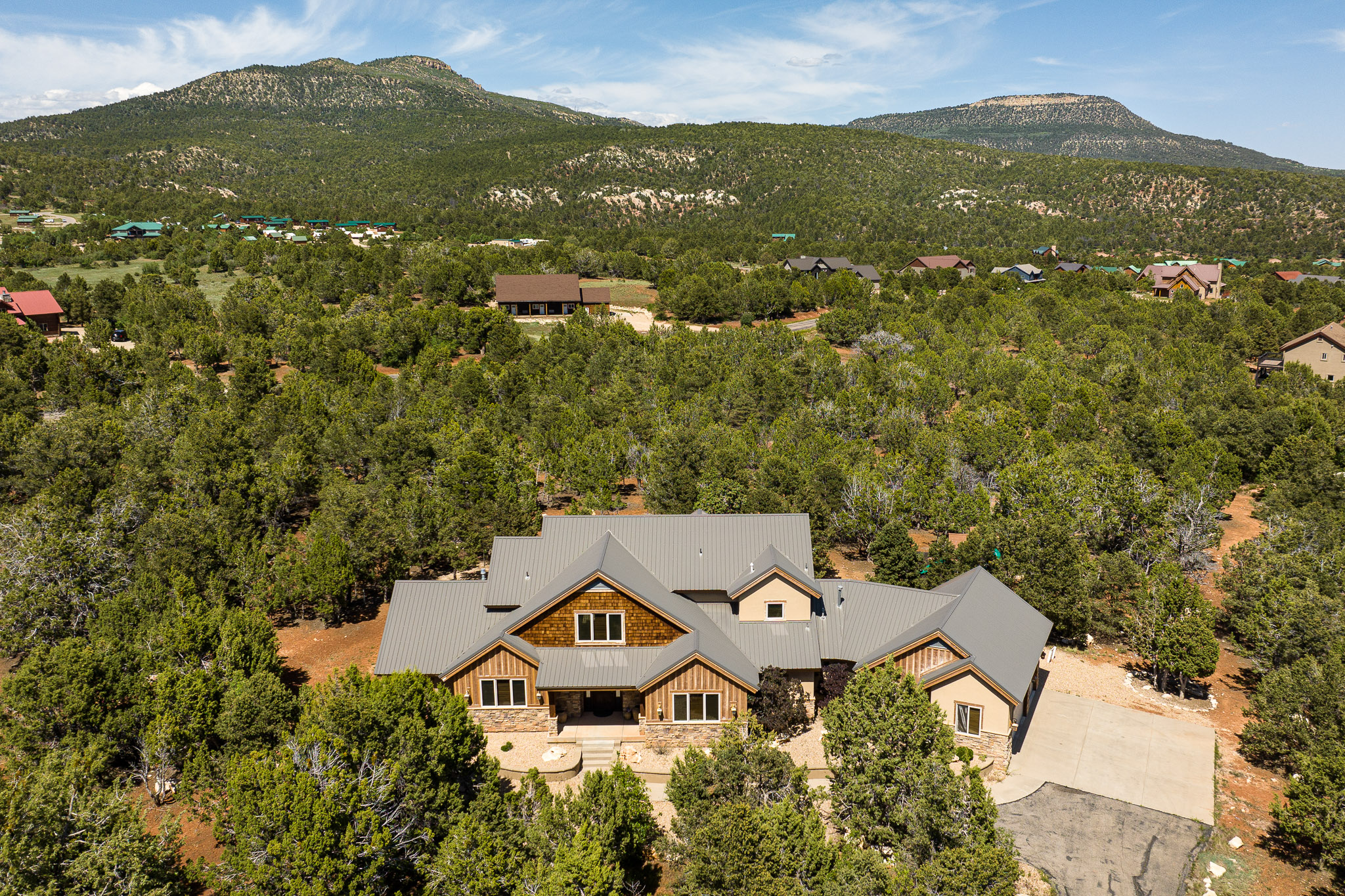 Aerial view of the house