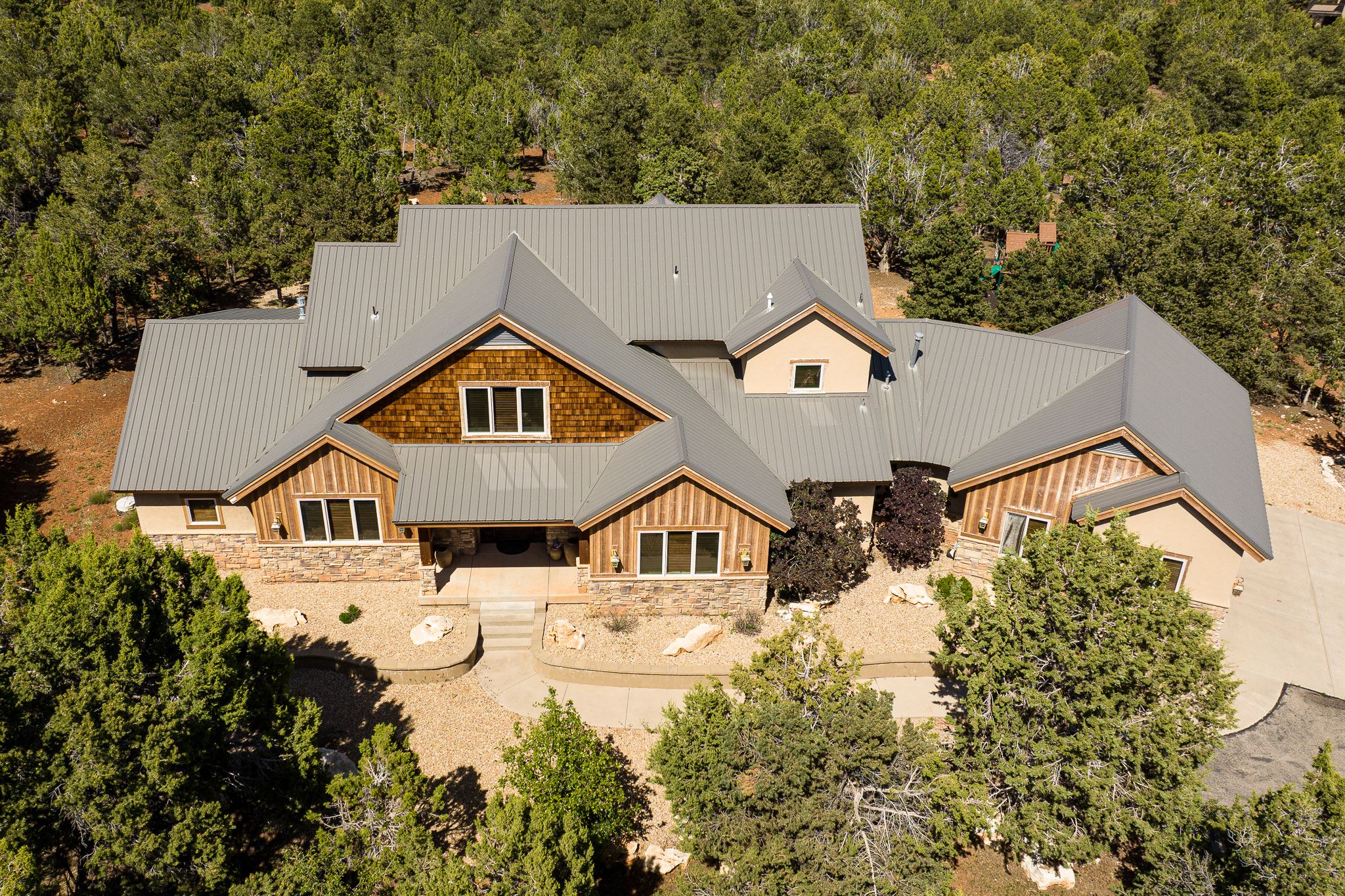 Aerial view of the house