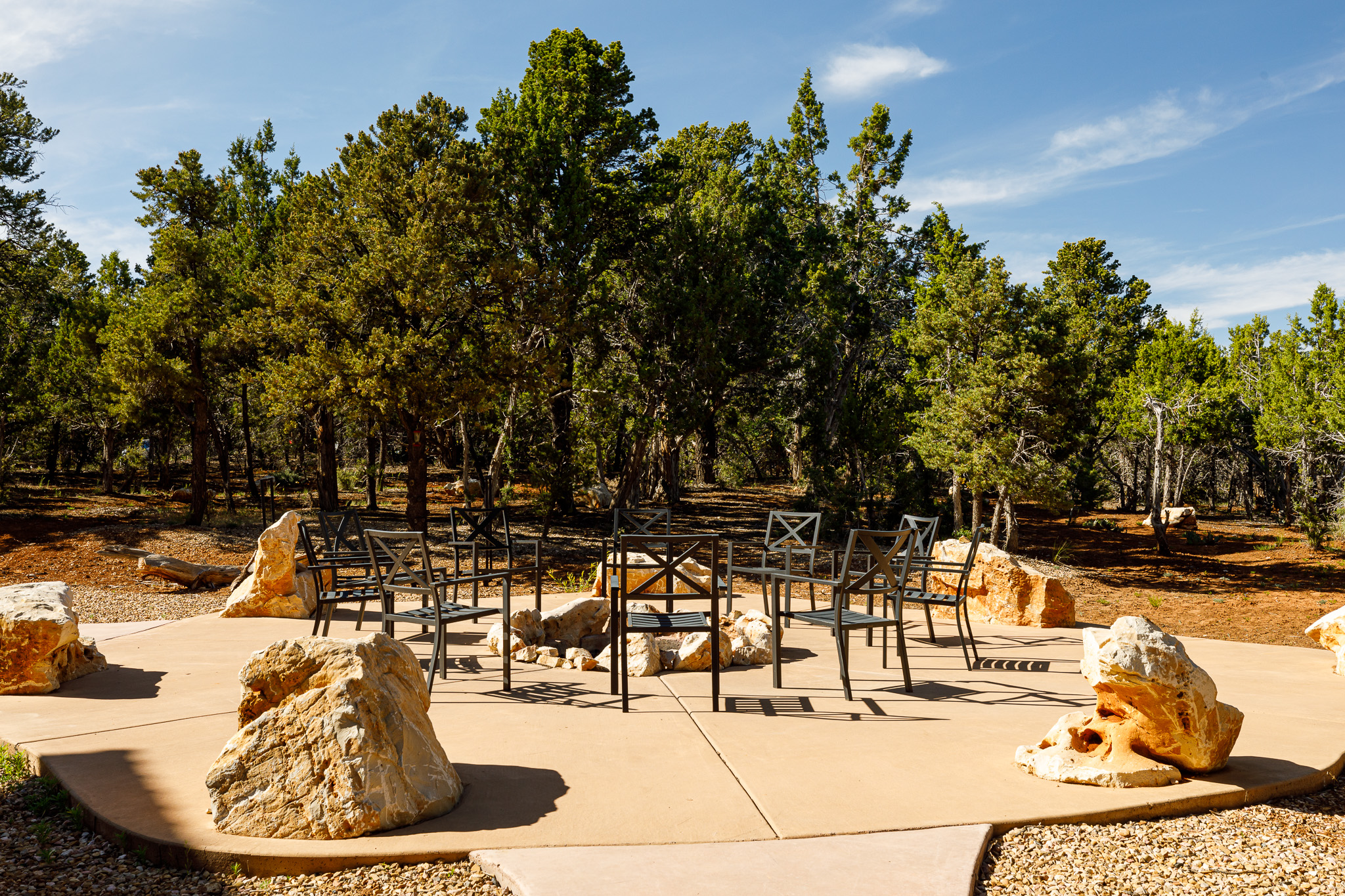 Fire pit in the backyard