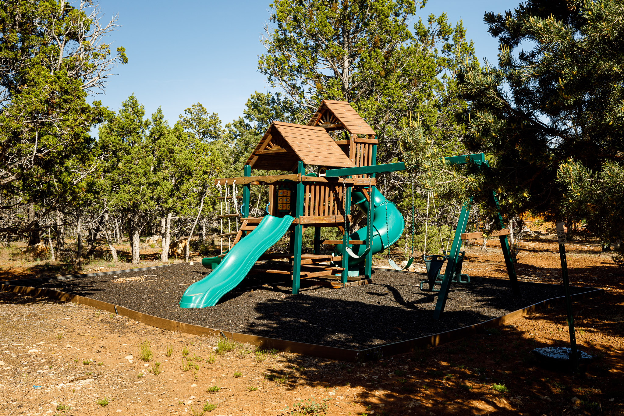 Playground structure in the backyard