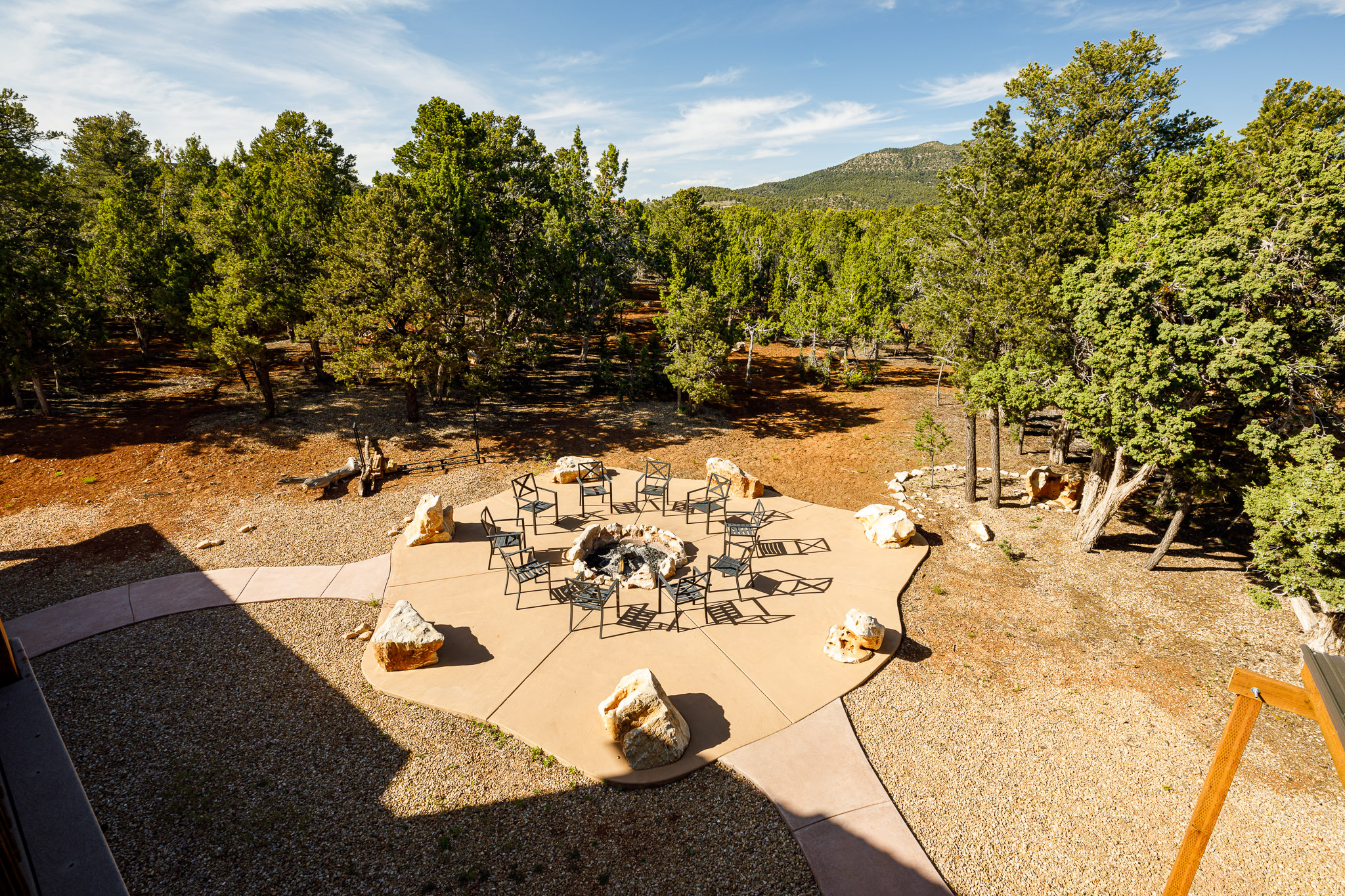 Fire pit in the backyard