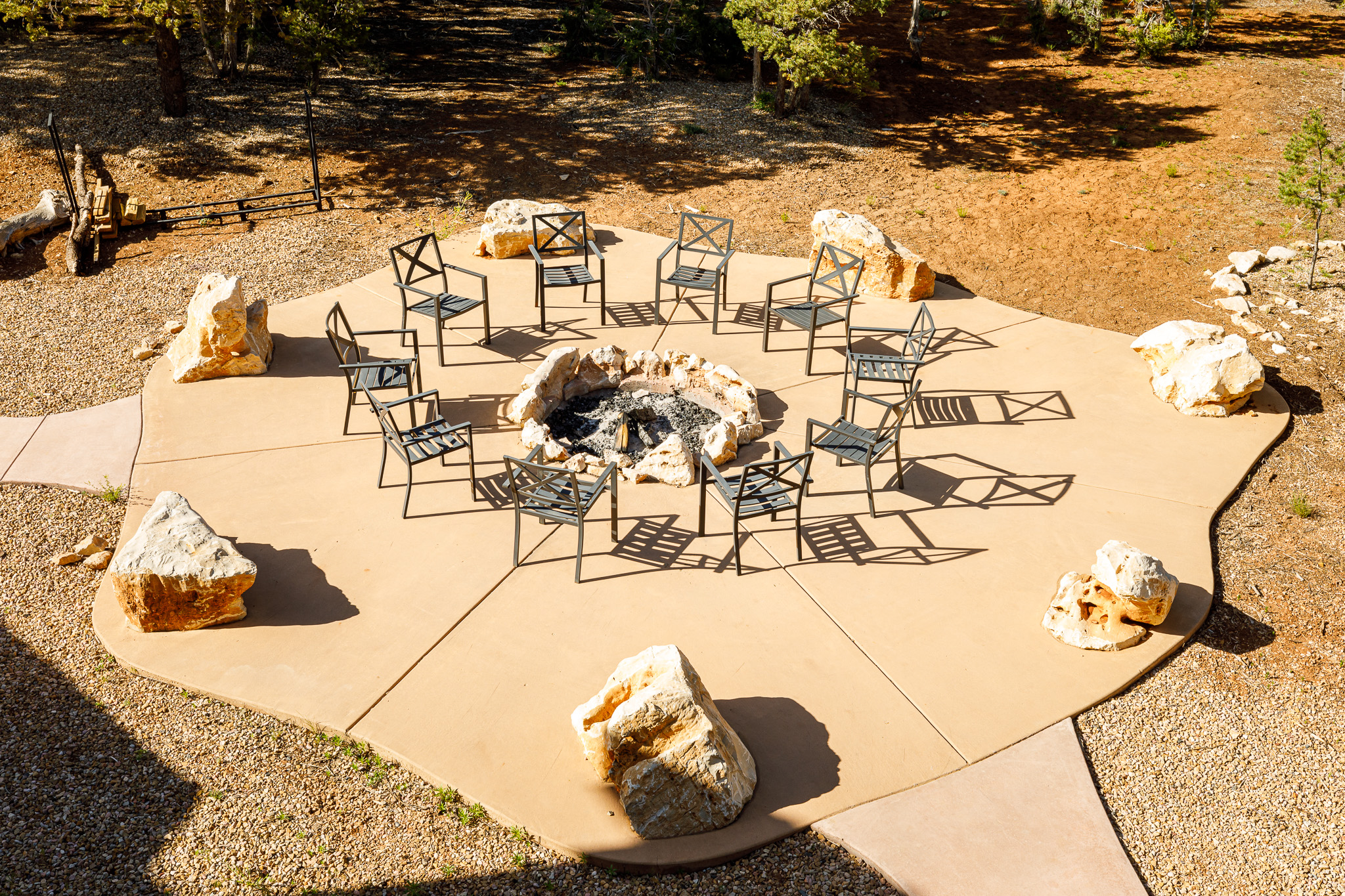 Fire pit in the backyard