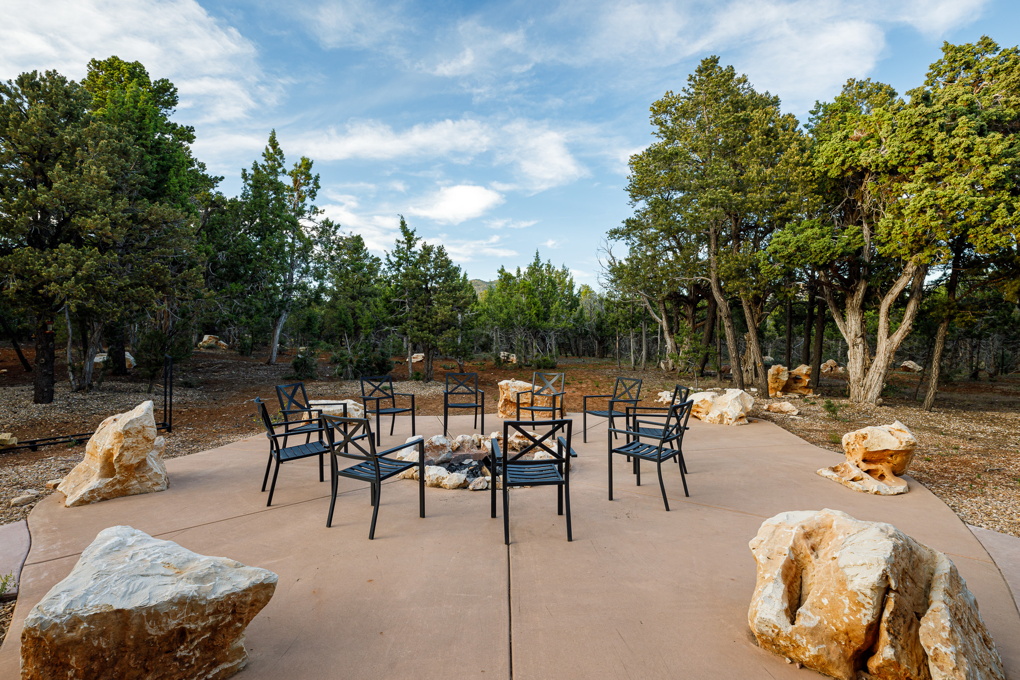 Fire pit in the backyard