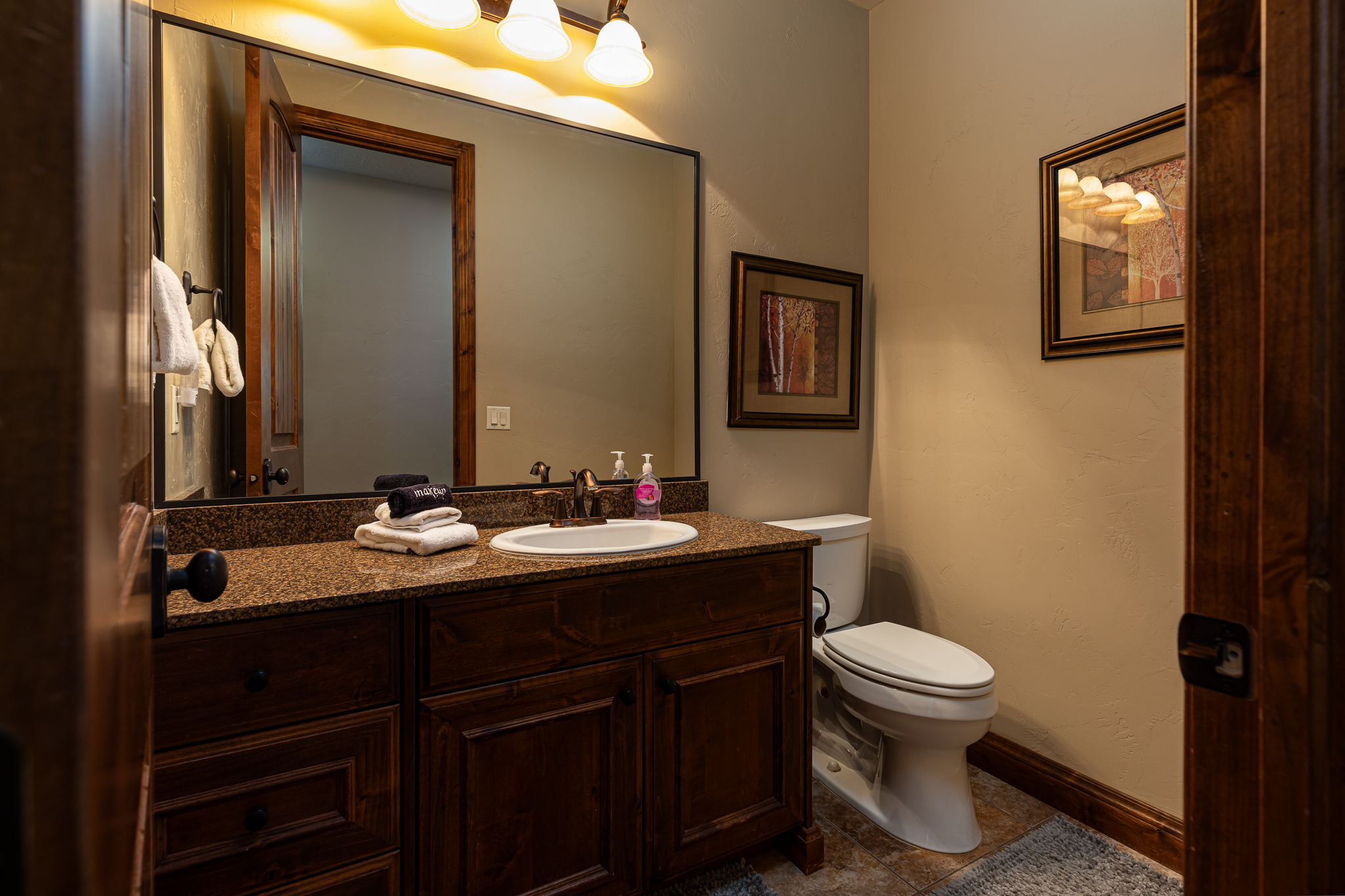 Powder room in the hallway