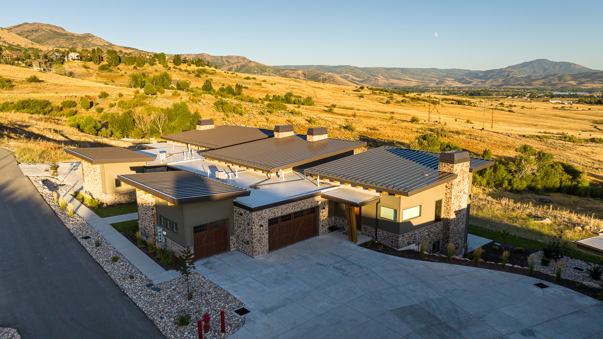 Aerial view of the house