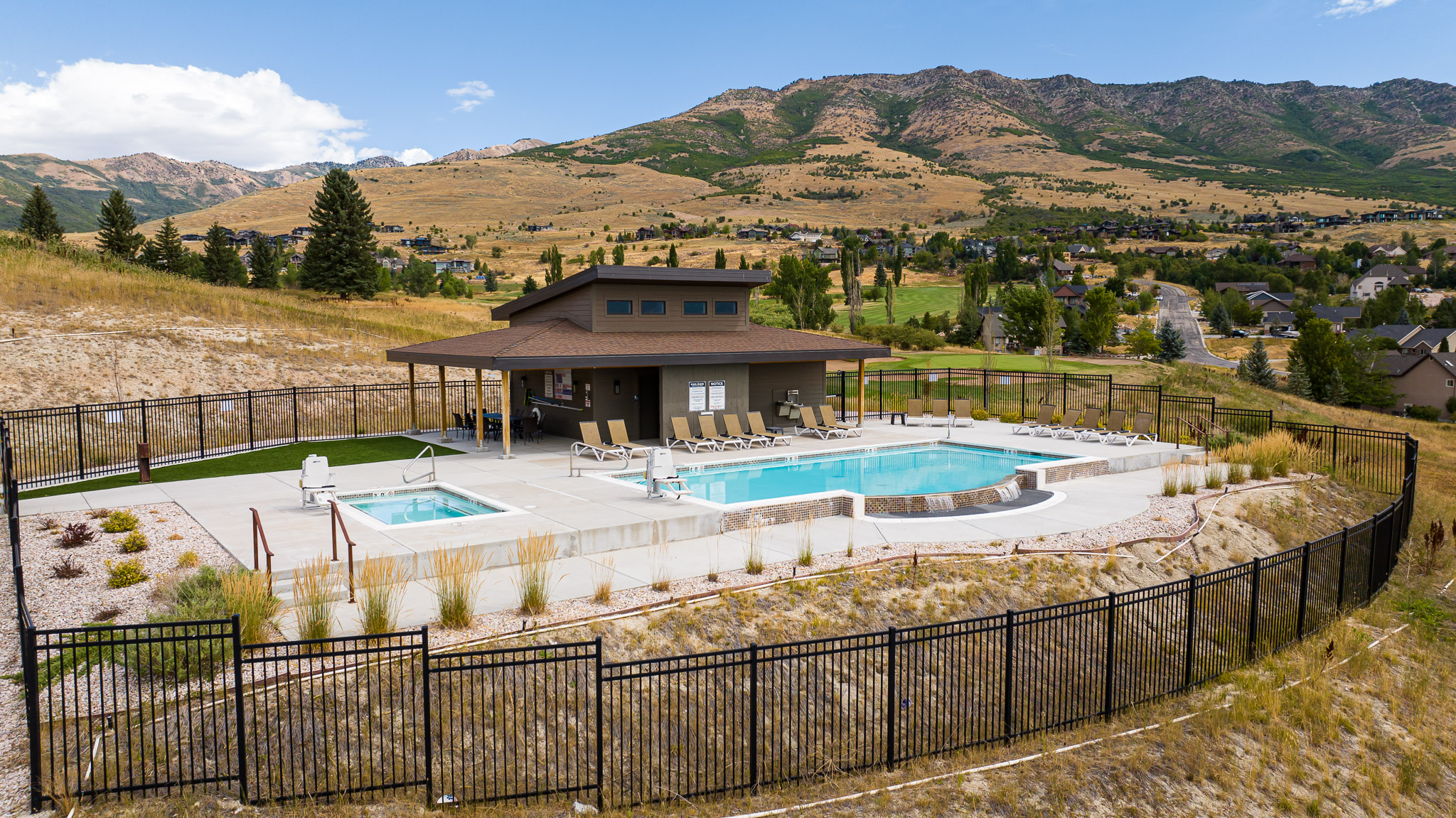 Aerial view of the pool