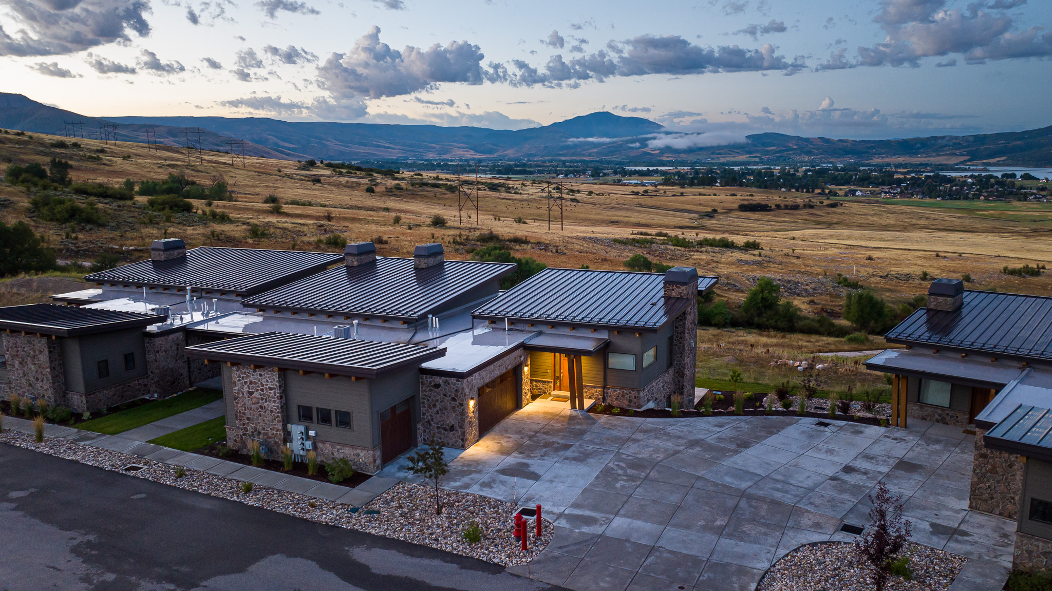 Aerial view of the house