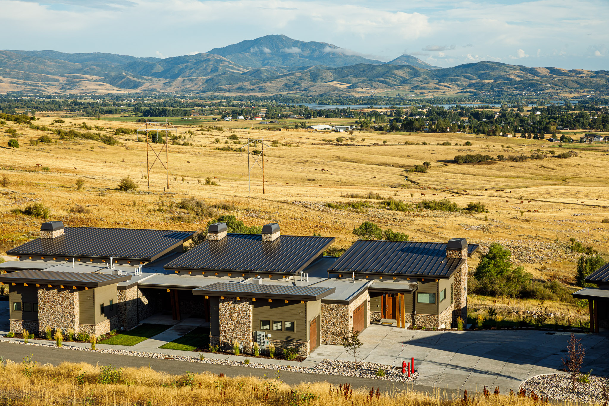 Aerial view of the house