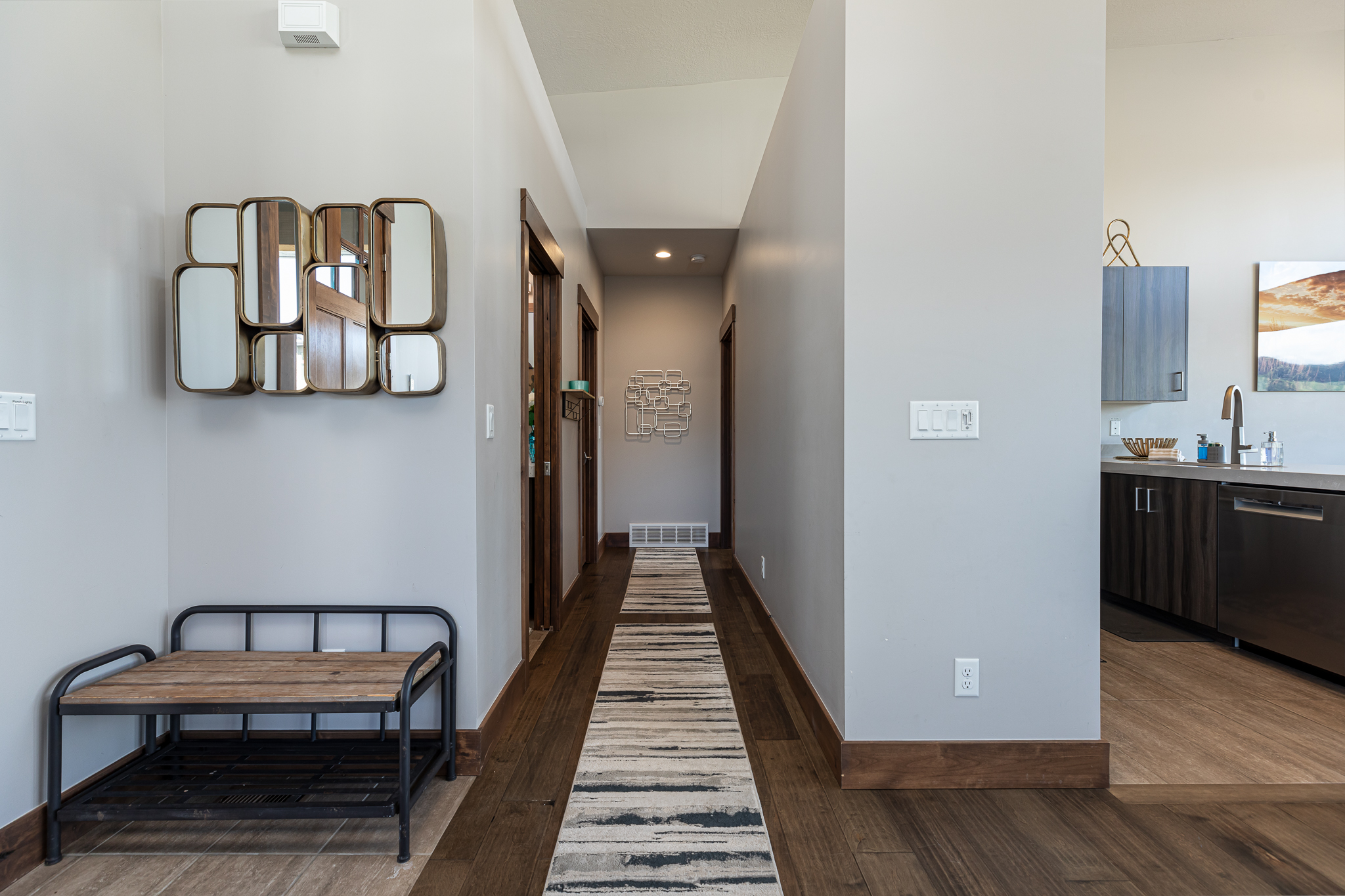 Hallway to powder room and Master Bedroom