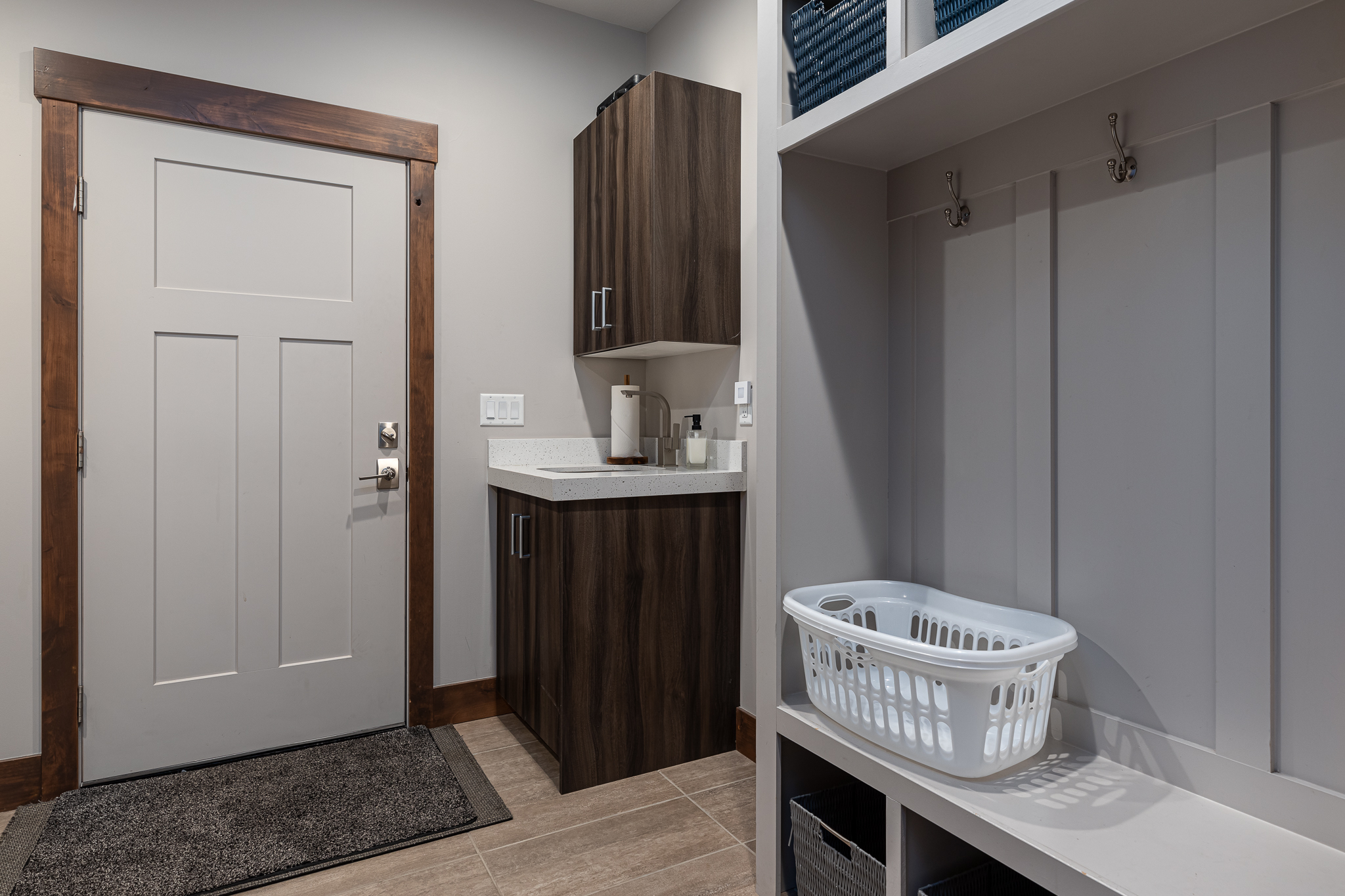 Mud room by the garage door