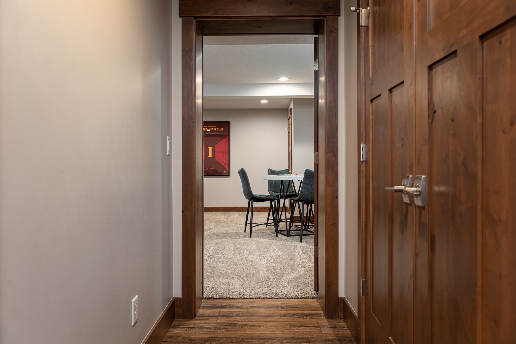 Hallway to theater room
