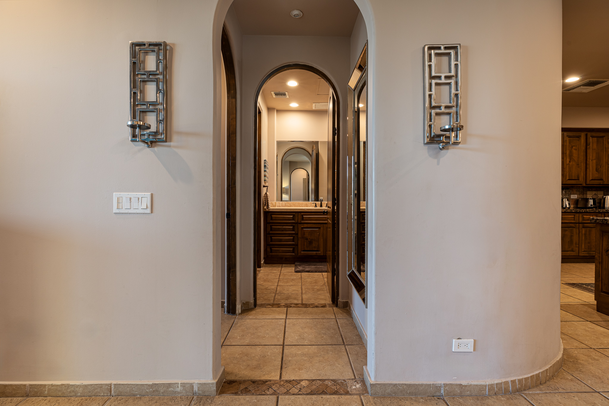 Guest room and guest bathroom from the hallway