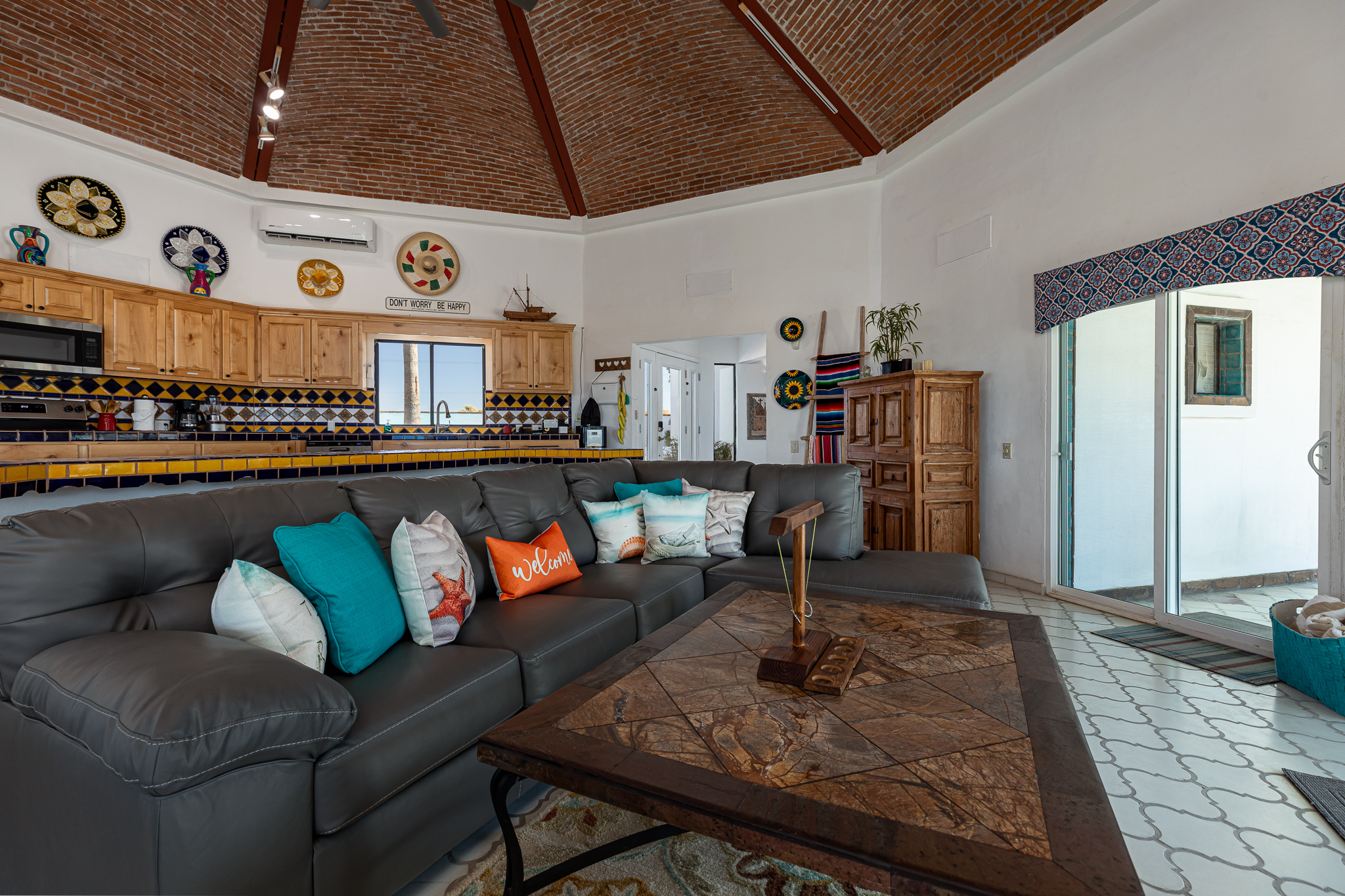 Sunset House living room and kitchen