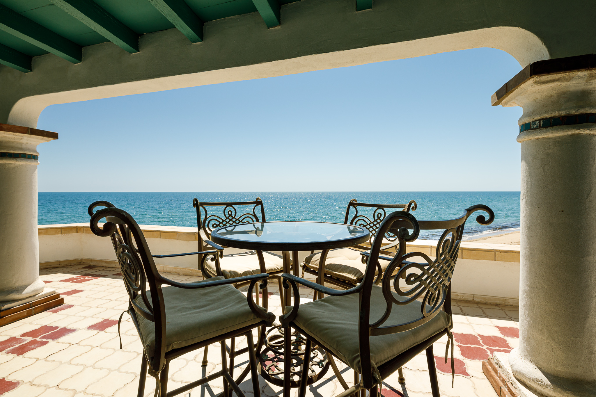 Seating area outside Sunset House