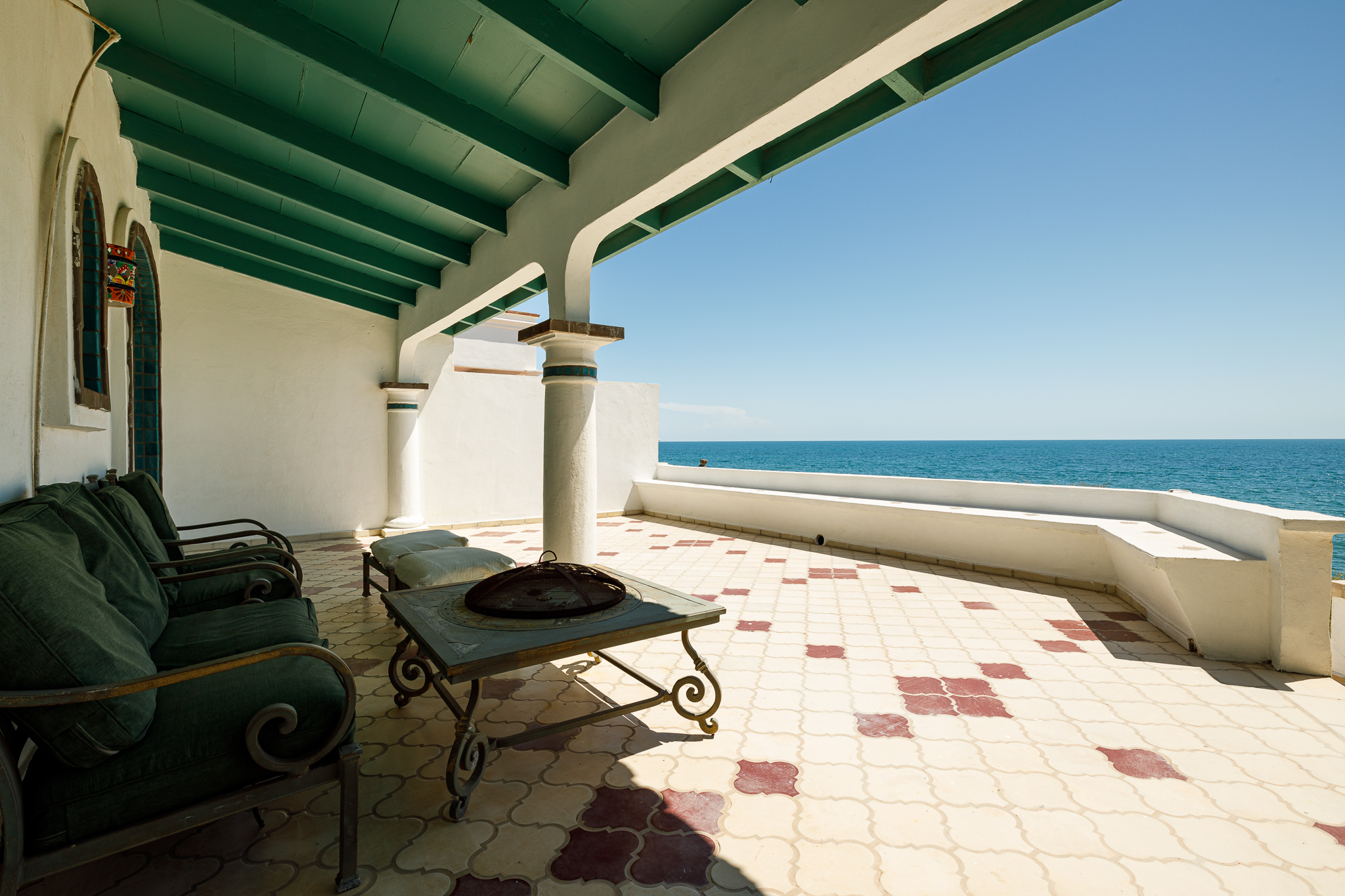Seating area outside Sunrise House