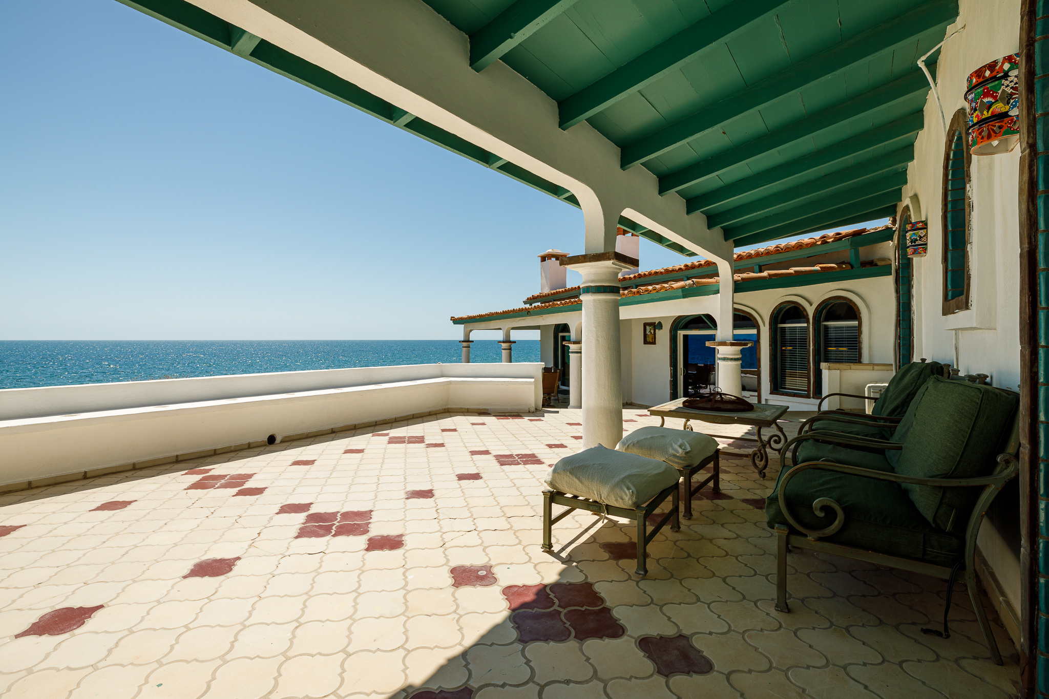 Seating area outside Sunrise House